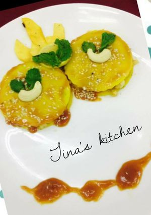 A picture of Caramel Apple khandvi.