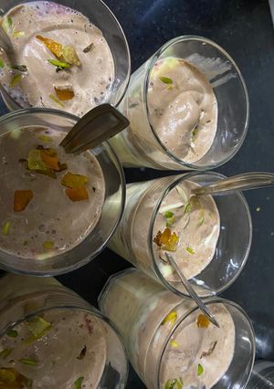 A picture of Cold coffee-with soaked sabja.