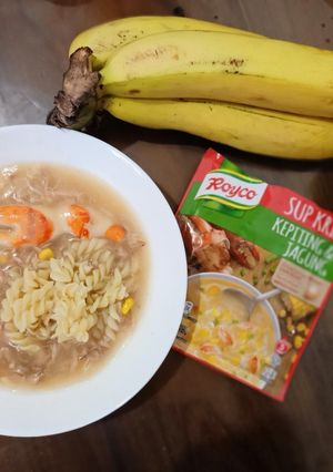 Foto resep Sup krim kepiting feat makaroni