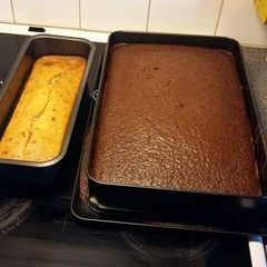 A picture of Chocolate and vanilla cake.