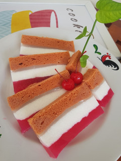 Foto resep Cake puding busa merah putih