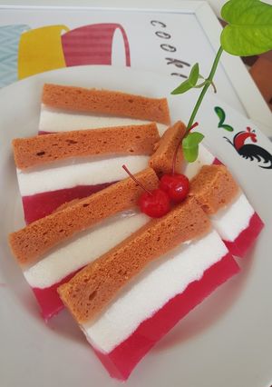 Foto resep Cake puding busa merah putih