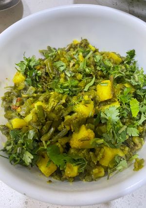 A picture of Mooli ki saangri ki sabji.
