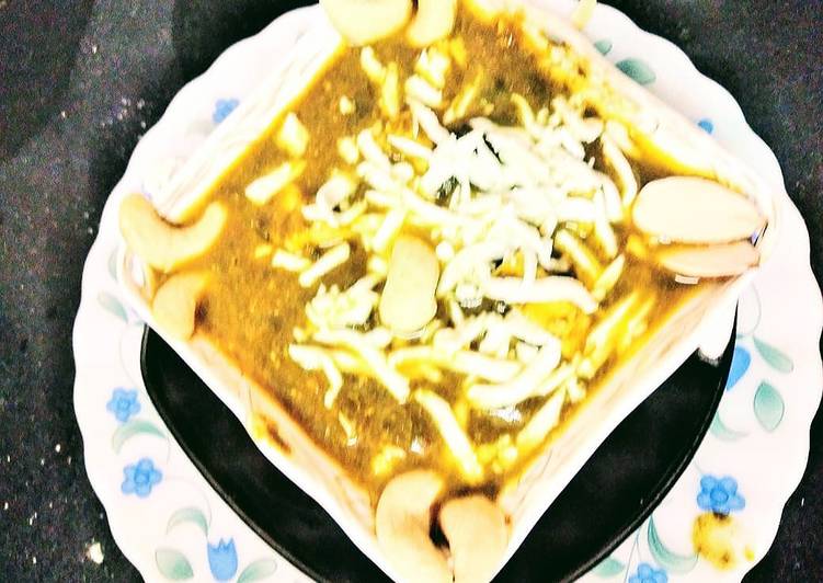 Easiest Way to Prepare Perfect Palak paneer in cashew paste