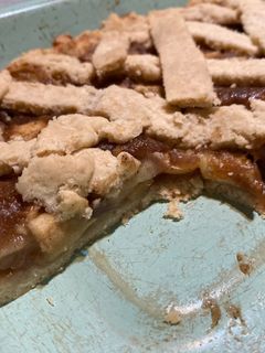 Una foto de Kuchen de manzana veg