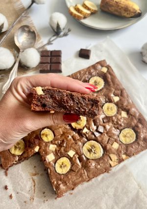 Une photo de Brownie fondant à la banane