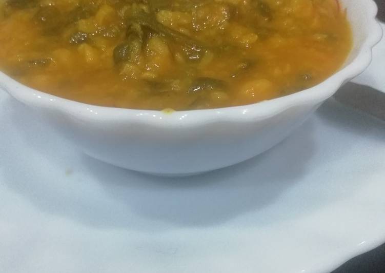 Steps to Prepare Super Quick Homemade Dal Palak