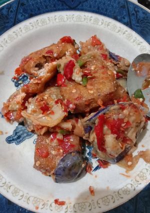 Foto resep Terong tahu penyet super pedas