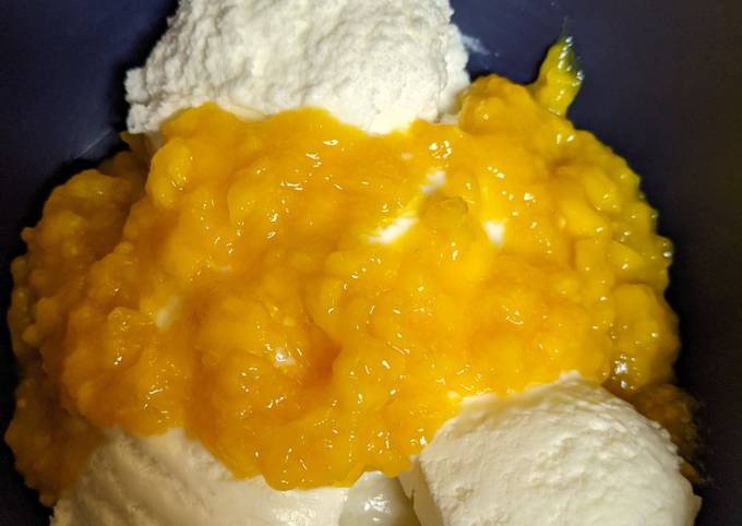Simple Way to Make Super Quick Homemade Mango Ice Cream Topper
