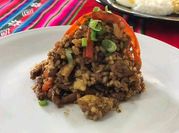 Una foto de arroz chaufa cerdo