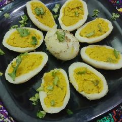 A picture of Vegetarian rice eggs.