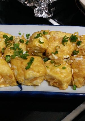 Foto resep Tahu goreng saus kuning telur asin