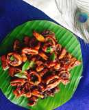 Naadan koonthal roast(Kerala spicy  squid fry)