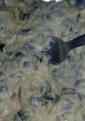 Una foto de Pollo con crema de cebolla de verdeo