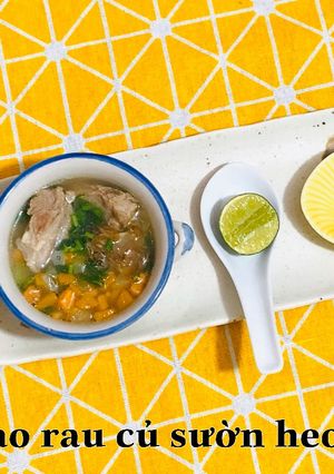 Hình của món Nui sao rau củ sườn heo-ăn dặm.