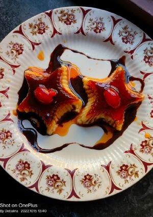 এগলেস ক্যারামেল কাস্টার্ড পুডিং(eggless caramel pudding recipe in Bengali) রেসিপির প্রধান ছবি