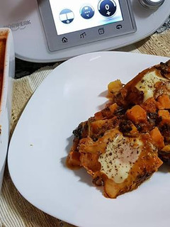 Foto de Ovos escalfados com espinafres e batata-doce - Bimby
