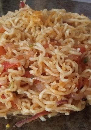 A picture of Fried pasta.