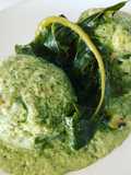 Canederli al broccolo fiolaro su fonduta di asiago e broccolo fiolaro