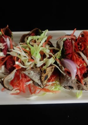 A picture of Beetroot falafel Ragi pockets.