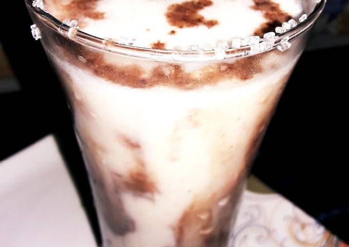 Coconut milk shake with chocolate twist