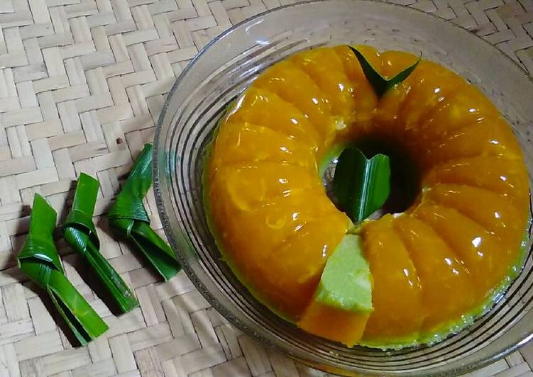 Puding Labu Pandan Kelapa