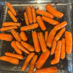 A picture of Brown sugar, Balsamic roasted carrots.