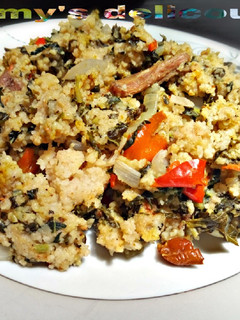 A picture of Jollof vegetable couscous.