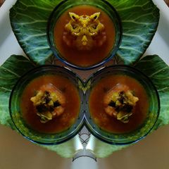 A picture of Cabbage stuffed tomamo ki sabji.