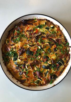 A picture of Courgette & Bacon Frittata.