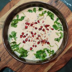 A picture of POMEGRANATE RAITA with POTATO.