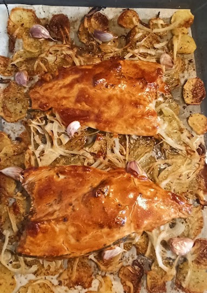 Una foto de Pescado al horno con chipotle