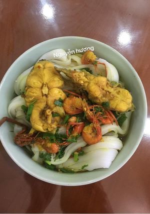 Hình của món Mỳ Quảng Cá leo+ tôm (sông).