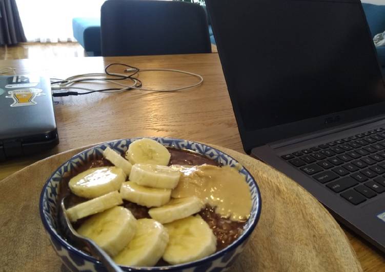 Simple Way to Make Super Quick Homemade Cocoa-banana oatmeal