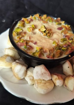 A picture of Chestnut dates kheer.
