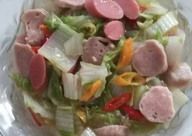 Anti Ribet, Bikin Tumis sawi putih, sosis, bakso alla sept Yang Enak