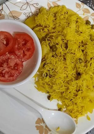 A picture of Matar pulao.