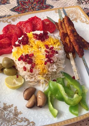 عکسی از دستور زرشک پلو با کوبیده مرغ