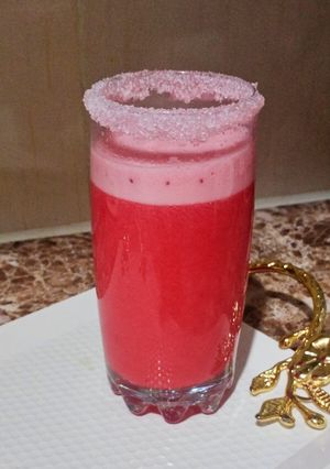 صورة لوصفة عصير الفراولة السريع و المنعش ❤️🍓