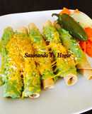 Tacos dorados de res en salsa de guacamole💖