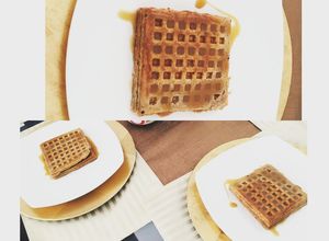 Una foto de Wafles con nutella y arequipe