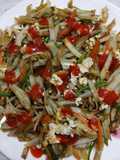 Veg egg chicken pasta