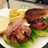 Pork and Chorizo burger with Brie and Bacon