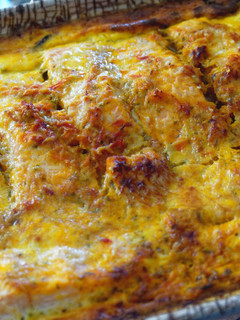 Une photo de Gratin d'aubergines tomates et courgettes au saumon au Cook Expert