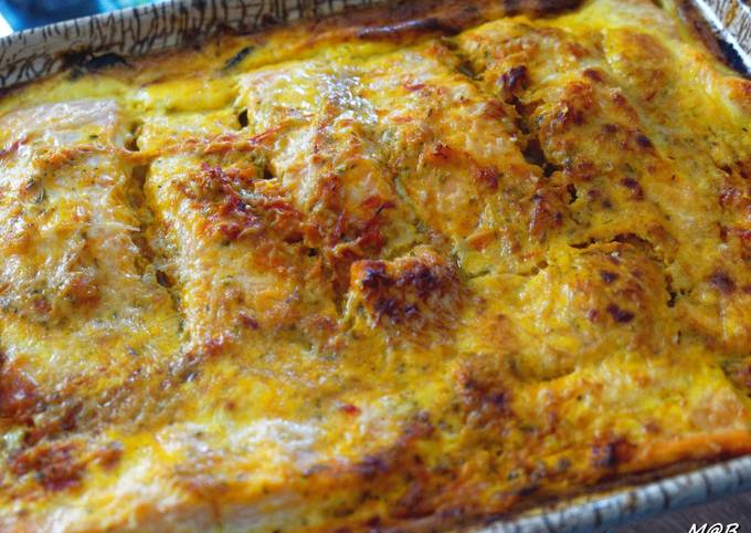 Guide to Prepare Gratin d&#39;aubergines tomates et courgettes au saumon au Cook Expert