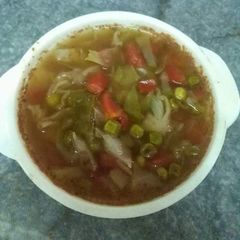 A picture of Mix veggies Soup.