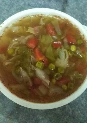 A picture of Mix veggies Soup.