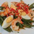 Ensalada de judías verdes con gambas