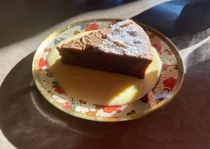 Gâteau choco et crème Anglaise