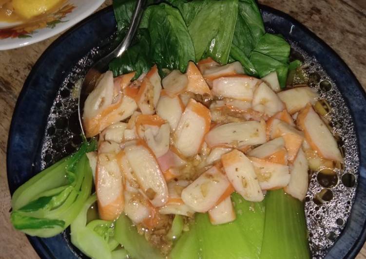 Pokcoy siram saus krab stick